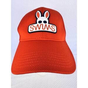 Psycho Bunny X Swims Collaboration Hat Orange One-Size Adjustable